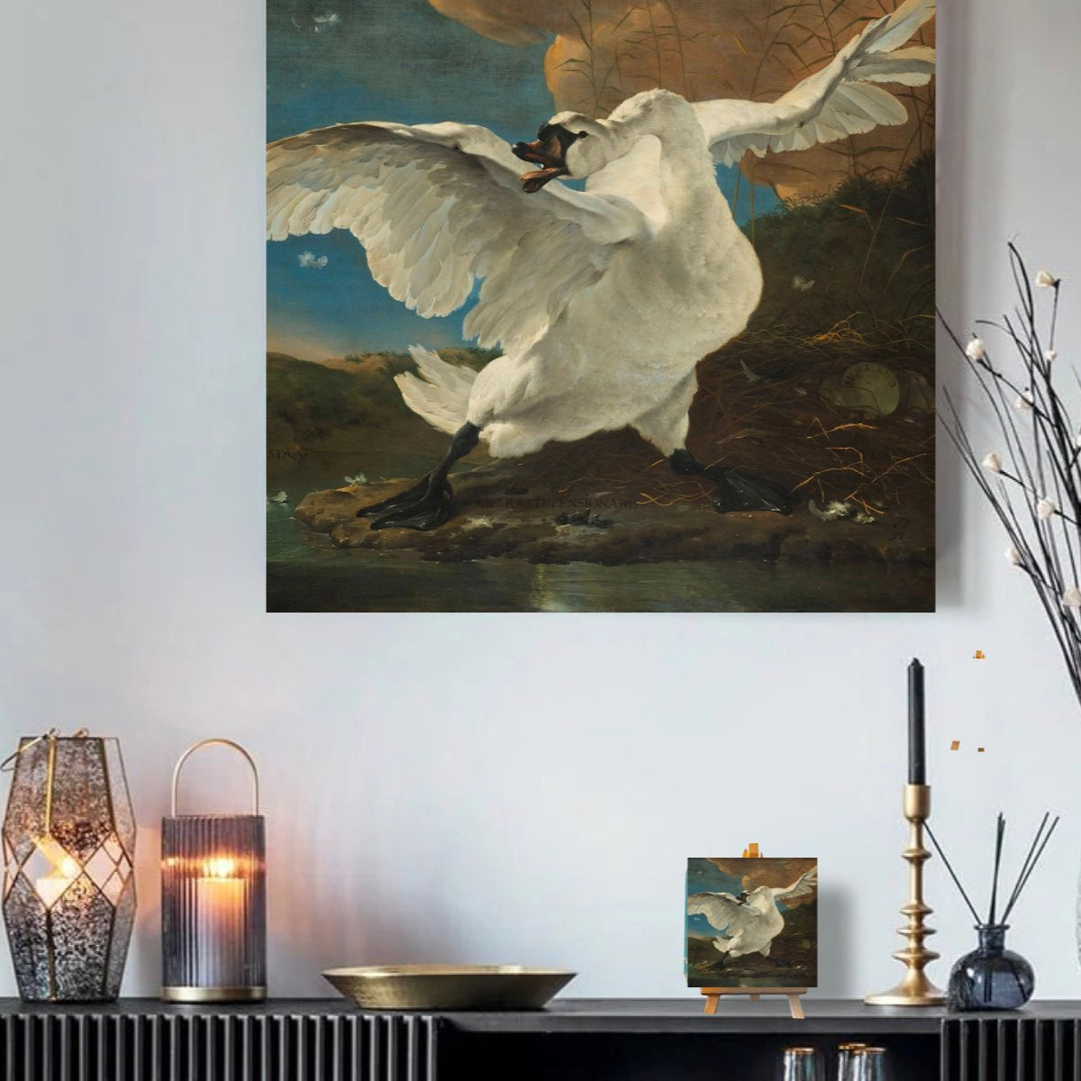 Kunsttegeltje De Bedreigde Zwaan