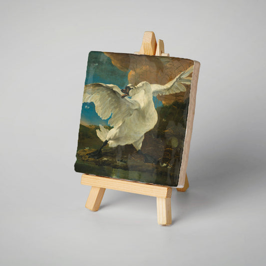 Kunsttegeltje De Bedreigde Zwaan