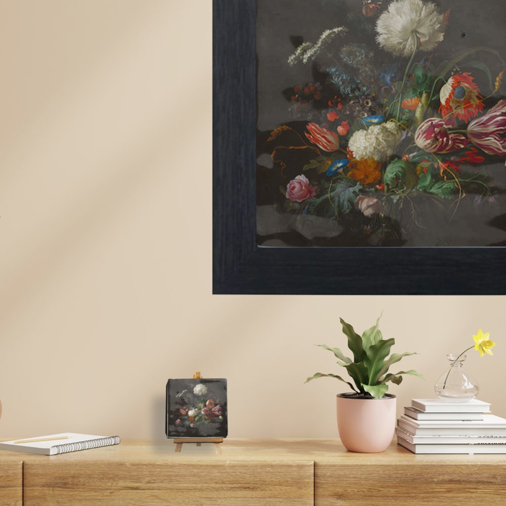 Kunsttegeltje Vaas met Bloemen - de Heem