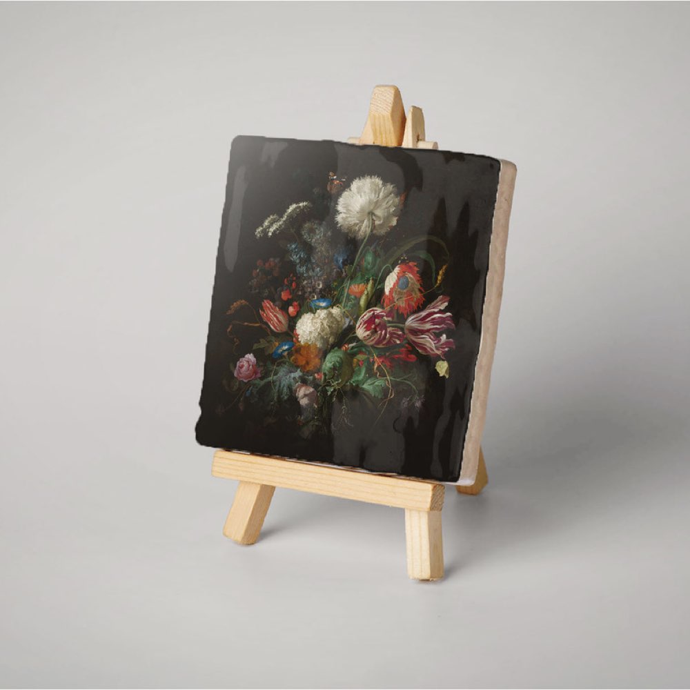 Kunsttegeltje Vaas met Bloemen - de Heem