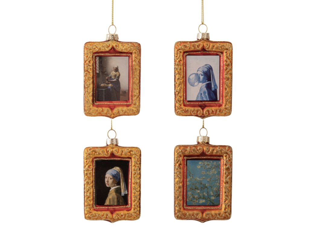 Kunsttegeltjes Kerstballen – 4 stuks- Klassiek
