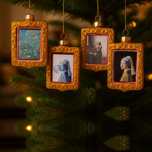 Kunsttegeltjes Kerstballen – 4 stuks- Klassiek